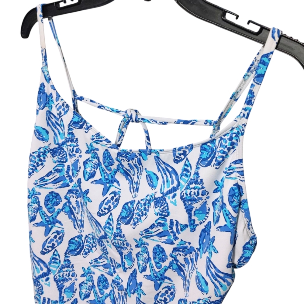 Lilly Pulitzer Lima Blue Shell Pattern One Piece Swimsuit Women's Size 14 NWT - Picture 9 of 13